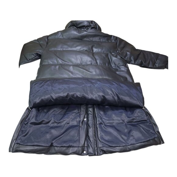 Abercrombie & Fitch Ultra Collection XXL Vegan Leather Coat Jacket 45" Long - Picture 14 of 16